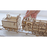 UGears Locomotive with Tender 3D Wooden Model Self Assembling Best Adult and Teens Gift