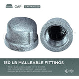 Supply Giant HNDQ0212 2-1/2" Galvanized Malleable Iron Pipe Cap for 150 lb Applications, with Female Thread, 2-1/2 in
