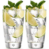Attractive Glassware Set of 8 Highball Drinking Glasses, 16oz. Beer Glasses, Home & Party Drinkware Set.