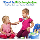 Play Brainy Kids Doctor Playset | Medical Nurse Kit for Kids Includes Reflex Hammer, Thermometer, Stethoscope, Blood Pressure Monitor & More | Deluxe Pretend Play Toys for Boys & Girls