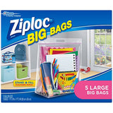Ziploc Big Bags Clothes and Blanket Storage Bags for Closet Organization, Protects from Moisture, Large, 5 Count