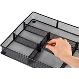Custom Drawer Organizer Tray – 20 Adjustable Metal Mesh Dividers to Create Custom Storage Sections. Easily Organize Office Desk Supplies and Accessories. Perfect Home or Office Drawer Tray. (Black)