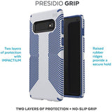 Speck Products Presidio Grip Samsung Galaxy S10 Case, Microchip Grey/Ballpoint Blue (124589-7569)
