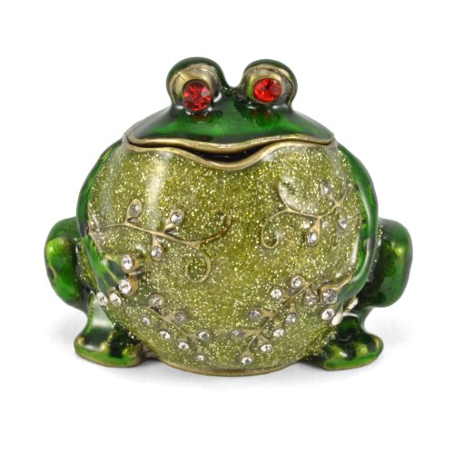 Welforth Bejeweled Big Belly Frog Jewelry Trinket Box J-871