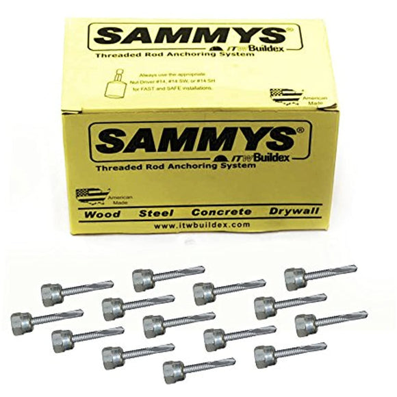 Everflow Sammys 8031925-25 DST 2.0 1/2 Inch Screw Vertical Threaded Rod Anchor Designed for Steel Structure, Steel with Electro-Zinc, Corrosion Resistance, 1/4-14 x 2 Inch Screw Length (pack of 25)