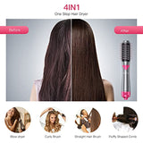 Brightup Hair Dryer Brush, Blow Dryer & Volumizer Styler Hot Air Brush, Negative Ionic Electric Hair Curler Straightener Brush, Detachable & Interchangeable Brush Head with Heat Protective Glove