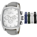 Invicta Men's 11730 Lupah Collection Silver Textured Dial Interchangeable Leather Strap Watch Set