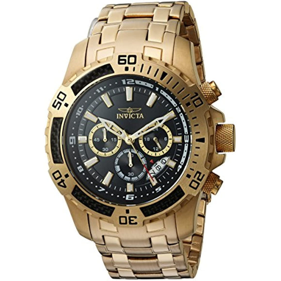 Invicta Men's Pro Diver Quartz Watch with Stainless-Steel Strap, Gold, 25.5 (Model: 24855)
