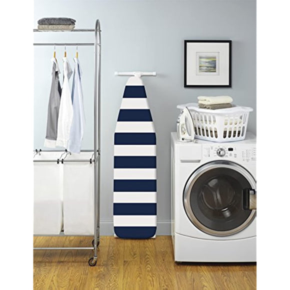 Whitmor Standard Scorch Resistant Navy Stripe Ironing Board Cover and Pad, 54
