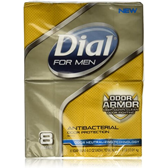 Dial for Men Odor Armor Antibacterial Soap, 4 Ounce, 8 Count