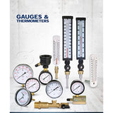 Raven PG100 R1554 2-1/2 Display Dry Gauges Steel Case, 1/4 inch Npt Center Back Connection, Circular Dial, Polycarbonate Crystal, Black Anodized Aluminum Pointer, Quality and Durability