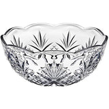 Elegant Large Crystal Clear Salad Bowl, Glass Mixing Bowl, All Purpose Round Serving Bowl