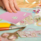 PICKME's D.I.Y Vintage Scrapbook Kits for Adults & Kids, Hardcover Coil-Bound Scrapbook Album Including Stationery Set with Gold Embossed Stickers, Ribbons & Journaling Supplies. (7.5" x 8", 100Pc)