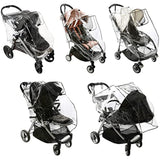 Baby Stroller Rain Cover - Weatherproof Shield to Safeguard Your Child from Wind and Rain. Universal Size, Mesh Material for Ventilation and Reflective Trimming for Night Visibility. (Clear Vinyl)