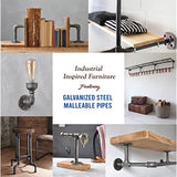 Supply Giant 1-1/4 Inch Galvanized Pipe, One And Quarter Inch Malleable Steel Pipes Fitting Build DIY Vintage Furniture, 1-1/4" x 30" (Pack Of 5)