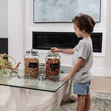 2 1-Gallon Glass Jars with Stainless Steel Airtight Lids + Marker & Labels, Cookie Jar & Candy Jar for Buffet, Coffee & Flour Canister Sets for Kitchen Counter, Laundry Room Storage & Pantry