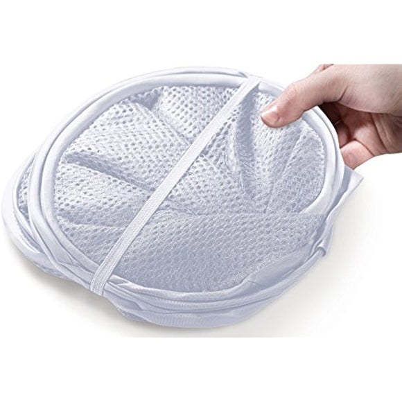 Popup Laundry Basket, Three Compartments - Durable Mesh Material, Folds for Storage, Easy Carry Handles. Folding Pop-Up Laundry Basket Bins are Great for College Dorm Laundry Room or Travel. (White)