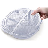 Popup Laundry Basket, Three Compartments - Durable Mesh Material, Folds for Storage, Easy Carry Handles. Folding Pop-Up Laundry Basket Bins are Great for College Dorm Laundry Room or Travel. (White)