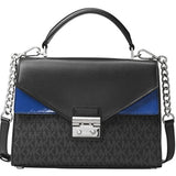 MICHAEL Michael Kors Sloan Medium Signature Leather Satchel, Black Blue