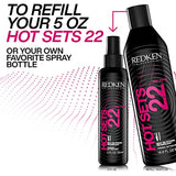 Redken Hot Sets 22 Thermal Setting Mist | For All Hair Types | Protects Against Heat Damage | Refill Size | 16.9 Fl Oz