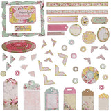 PICKME's D.I.Y Floral Scrapbook Kits for Adults & Kids, Hardcover Scrapbook Album Including Stationery Set with Gold Embossed Stickers, Decorative Ribbons & Journaling Supplies. (12" x 12", 100Pc)