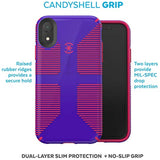 Speck Products CandyShell Grip iPhone XR Case, Ultraviolet Purple/Ruby Red