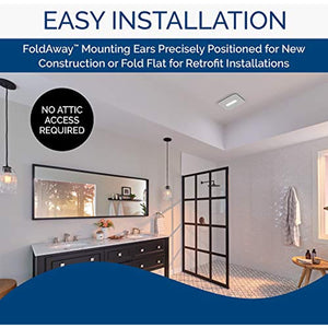 Broan-NuTone AE80LK Flex Bathroom Exhaust Ventilation LED Light, Energy Star Certified, 80 CFM, 0.7 Sones Bath Fan, White