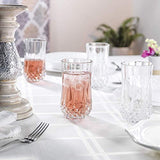 Elegant Highball Glasses {Set Of 12} Clear Heavy Base Tall Bar Glass, {16-oz} Drinking Glasses for Water, Juice, Beer, Wine, and Cocktails