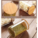 Glass Kitchen Canisters with Airtight Bamboo Lids - Kitchen Organization and Food Storage Glass Jar for Candy, Cookie, Rice, Sugar, Flour, Pasta, Nuts.�
