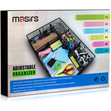 Custom Drawer Organizer Tray – 20 Adjustable Metal Mesh Dividers to Create Custom Storage Sections. Easily Organize Office Desk Supplies and Accessories. Perfect Home or Office Drawer Tray. (Black)