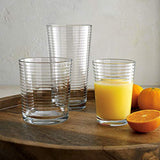 Durable Drinking Glasses [Set of 18] - Glassware Set Includes 6-17oz Highball Glasses, 6-13oz Rocks Glasses, 6-7oz Juice Glasses | Heavy Base Glass Cups for Water, Juice, Beer, Wine, and Cocktails
