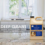Granite Gold Daily Cleaner Refill Streak-Free Cleaning for Granite, Marble, Travertine, Quartz, Natural Stone Countertops, Floors-Made in the USA, 64 Ounces