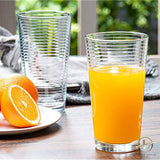 Attractive Highball Glasses, Durable Drinking Glasses [Set Of 10] for Water, Juice, Cocktails, Beer and Wine, Heavy Base Ribbed Glassware Set - 16 Ounce