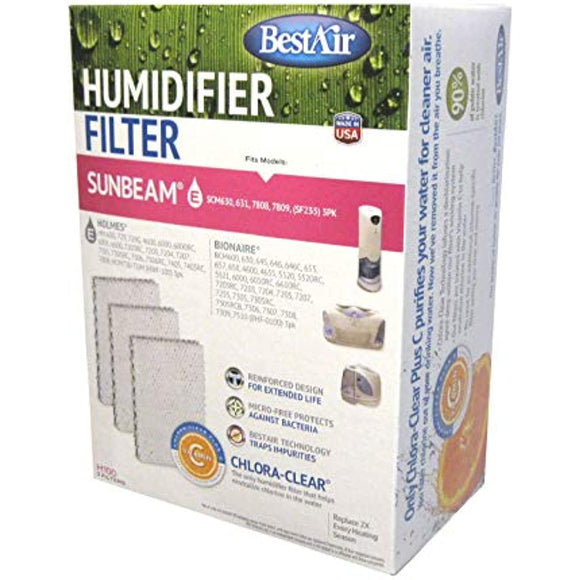 Best Air Humidifier Wick 3 pk For Fits for Bionaire BCM645, 646, 646C, 4600,