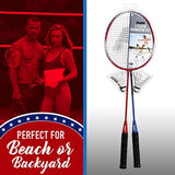 Franklin Sports 2 Player Badminton Racquet Replacement Set, One Size, Red, White, Blue (52623X)