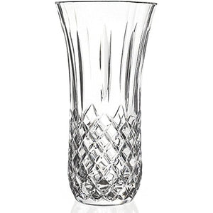 Beautiful Elegant Crystal Vase,11.5" Made with Wide Mouth, and Beautiful Cuts Along The Bottom Made in Italy