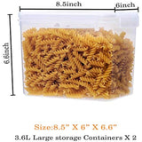 Large Airtight Food Storage Containers 3.6L / 122oz, 1.6L / 54oz, Clorso 6 Pieces BPA Free Plastic Food Storage Containers for Sugar, Flour, Baking Supplies, with 24 Labels, Black