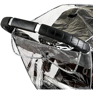 Baby Stroller Rain Cover - Weatherproof Shield to Safeguard Your Child from Wind and Rain. Universal Size, Mesh Material for Ventilation and Reflective Trimming for Night Visibility. (Clear Vinyl)