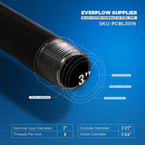 Everflow Supplies PCBL3018 18" Long Pre-Cut Black Steel Pipe with 3" Nominal Size Diameter