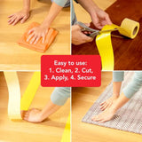 Rug Grip Rug Gripper Tape for Area Rugs and Runners, Non-Slip Carpet Tape Works on Carpet, Tile and Hardwood Floors, 2.5in.x25ft.
