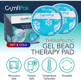 Reusable Gel Ice Packs, 6 Round Hot and Cold Gel Bead Compression Therapy Pads - Small Heating and Icing Relief for Injuries, Migraine Headaches, Pain - Freezer and Microwave Safe - ComfiPak