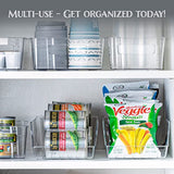 Soda Can Organizer - Clear Plastic Storage Dispenser Bin for Refrigerator. Great Drink Holder for Kitchen Cabinets, Countertops, Pantry, Freezer and Fridge. (4-Pack)