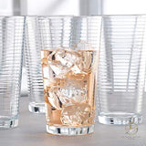 Attractive Highball Glasses, Durable Drinking Glasses [Set Of 10] for Water, Juice, Cocktails, Beer and Wine, Heavy Base Ribbed Glassware Set - 16 Ounce