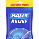 HALLS Relief Mentho-Lyptus Cough Drops, Economy Pack, 80 Drops