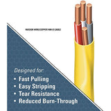 Southwire 63947628 100' 12/3 with ground Romex brand SIMpull residential indoor electrical wire type NM-B, Yellow