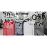 Mesh Popup Laundry Hamper - Portable, Durable Handles, Collapsible for Storage and Easy to Open. Folding Pop-Up Clothes Hampers are Great for The Kids Room, College Dorm or Travel. (Black | Set of 2)