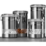 Le'raze Airtight Food Storage Container for Kitchen Counter with Window, Canister Set Ideal for Flour Tea, Sugar, Coffee, Candy, Cookie Jar with Clear Acrylic Lids & Locking Clamp