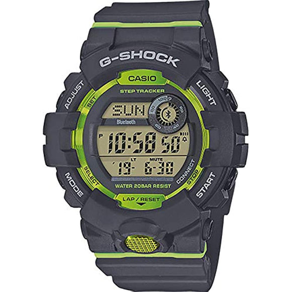 Casio G-Shock Men's GBD800-8 Bluetooth G-Squad Digital Watch, Grey/Lime Green (GRYLMGRN/8), One Size
