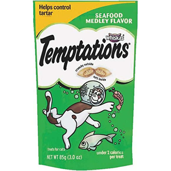 Whiskas Temptations Seafood Medley Cat Treats, 3 oz (Pack of 1)