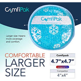 Reusable Gel Ice Packs, 6 Round Hot and Cold Gel Bead Compression Therapy Pads - Small Heating and Icing Relief for Injuries, Migraine Headaches, Pain - Freezer and Microwave Safe - ComfiPak